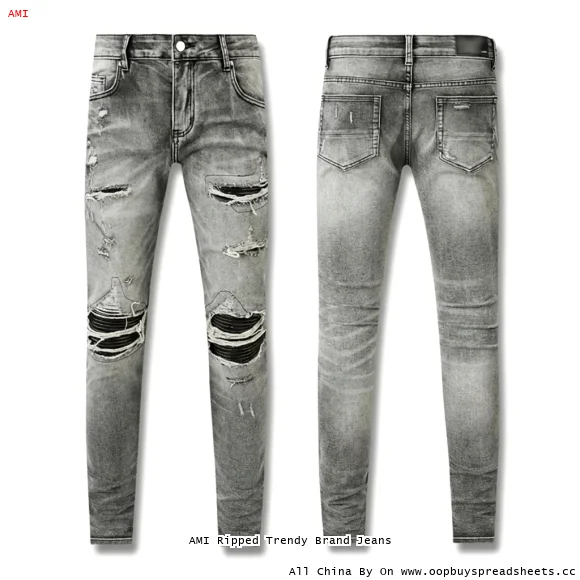 AMI Ripped Trendy Brand Jeans