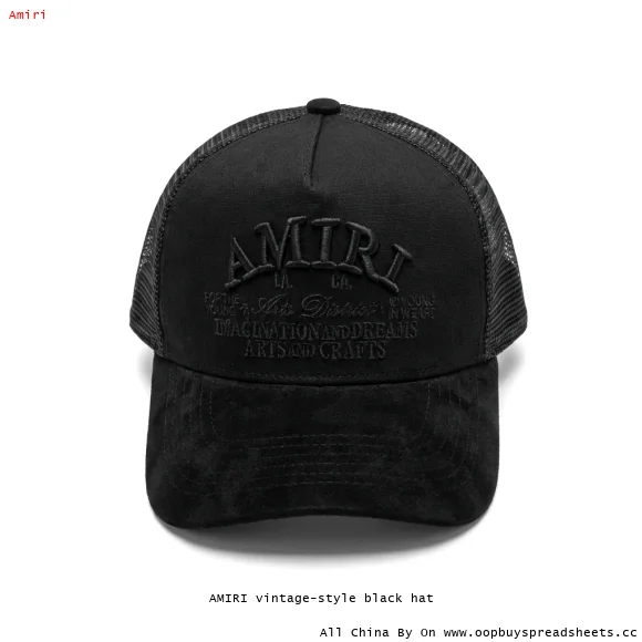 AMIRI vintage-style black hat