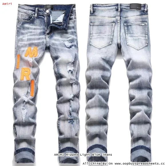 AMIRI Ripped Light Blue Jeans