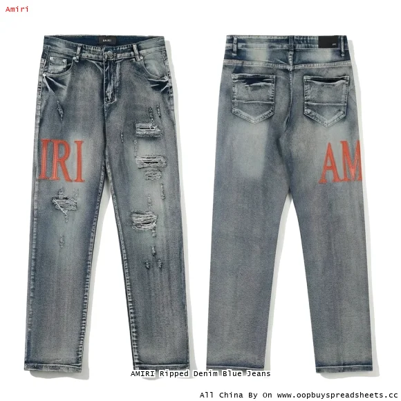 AMIRI Ripped Denim Blue Jeans