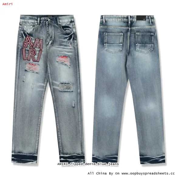 AMIRI ripped denim blue jeans