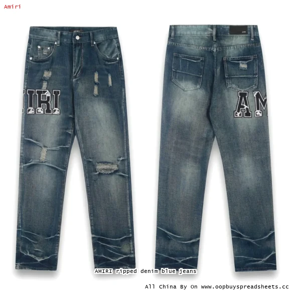 AMIRI ripped denim blue jeans