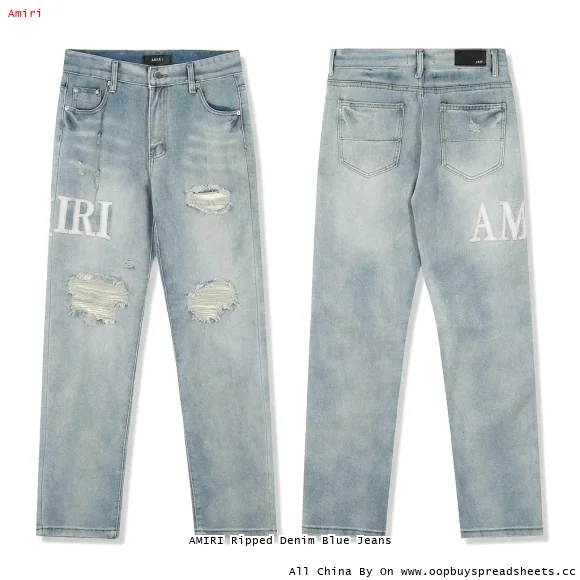 AMIRI Ripped Denim Blue Jeans