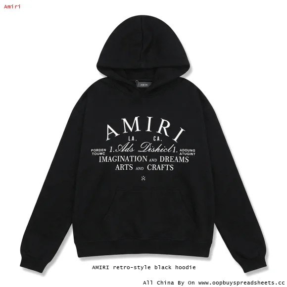 AMIRI retro-style black hoodie