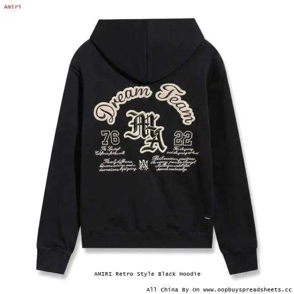 AMIRI Retro Style Black Hoodie