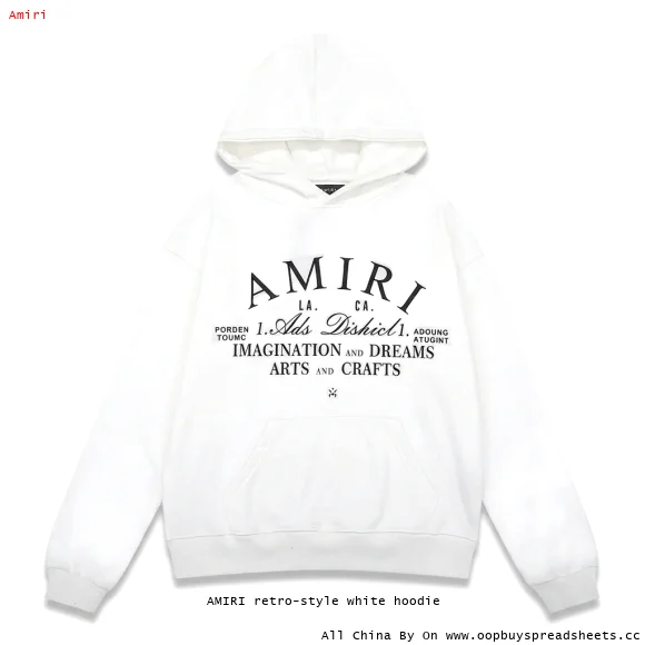 AMIRI retro-style white hoodie