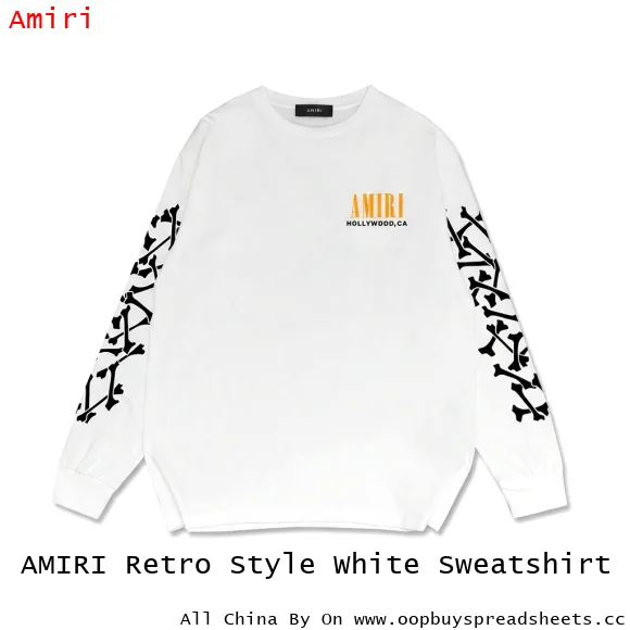 AMIRI Retro Style White Sweatshirt