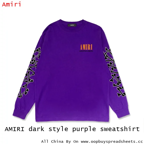 AMIRI dark style purple sweatshirt