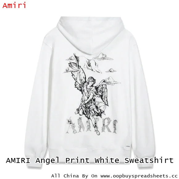 AMIRI Angel Print White Sweatshirt