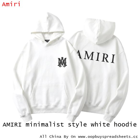 AMIRI minimalist style white hoodie