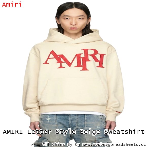 AMIRI Letter Style Beige Sweatshirt