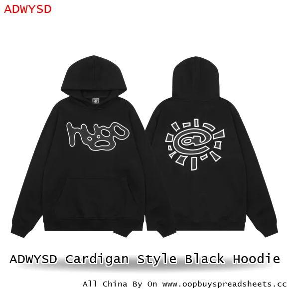 ADWYSD Cardigan Style Black Hoodie