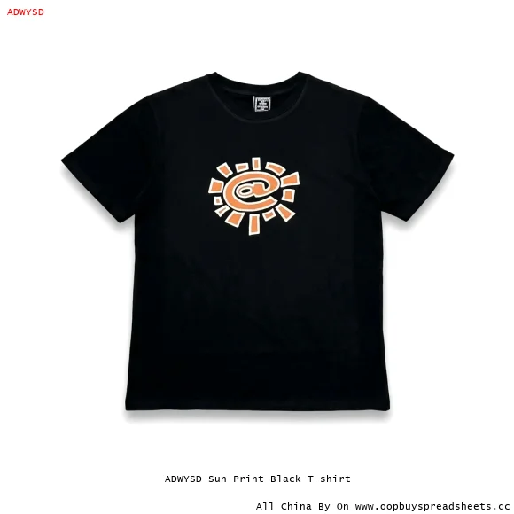 ADWYSD Sun Print Black T-shirt