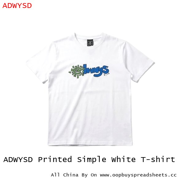 ADWYSD Printed Simple White T-shirt