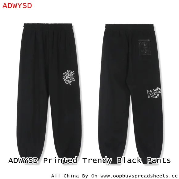 ADWYSD Printed Trendy Black Pants