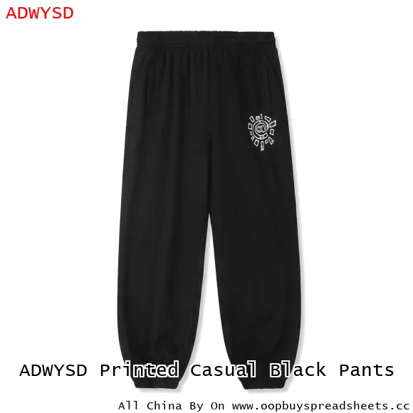 ADWYSD Printed Casual Black Pants