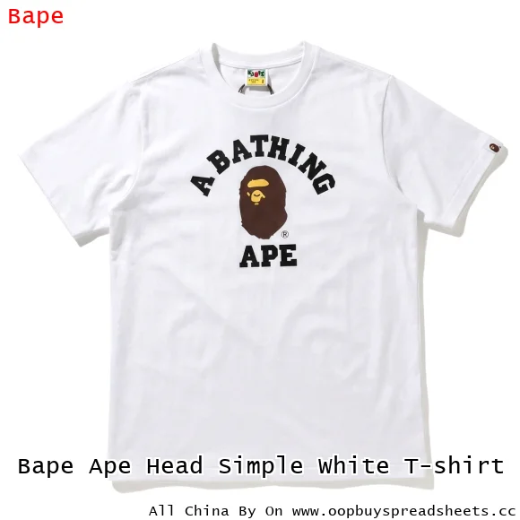Bape Ape Head Simple White T-shirt