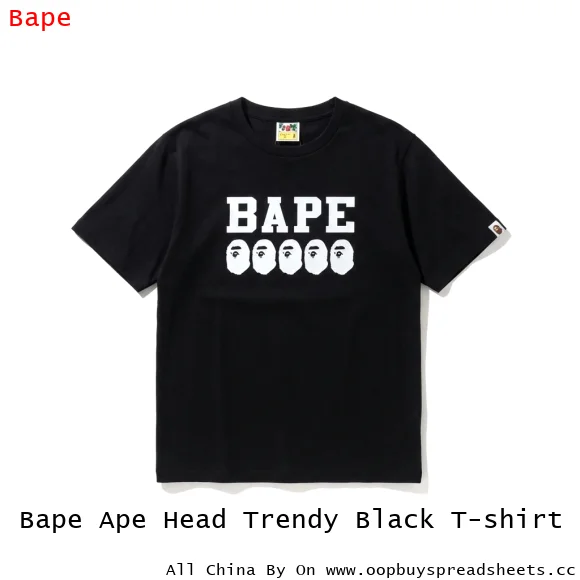 Bape Ape Head Trendy Black T-shirt