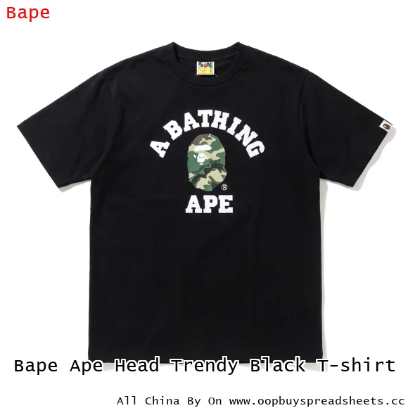Bape Ape Head Trendy Black T-shirt