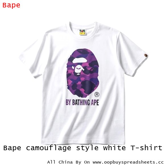 Bape camouflage style white T-shirt