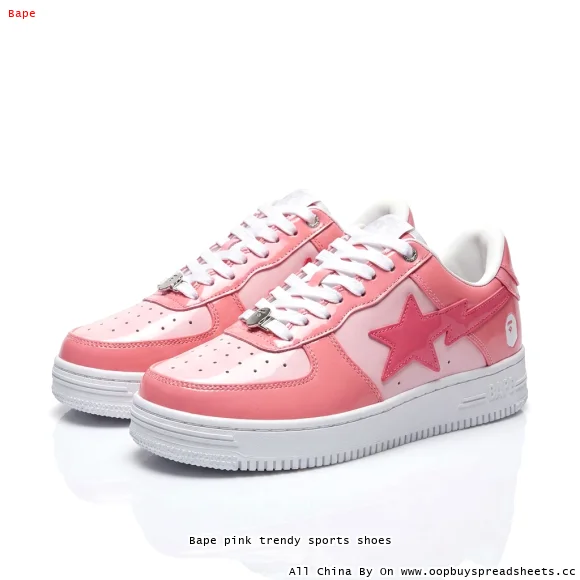 Bape pink trendy sports shoes