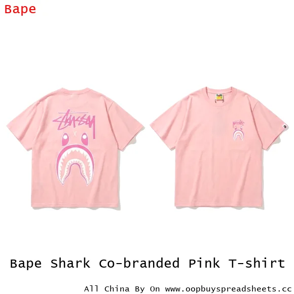 Bape Shark Co-branded Pink T-shirt