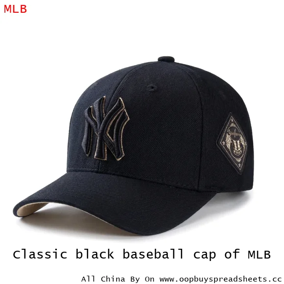 Classic black baseball cap of MLB