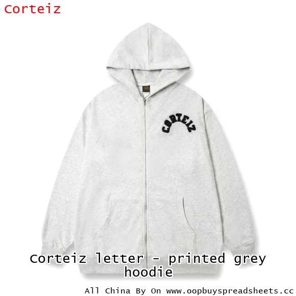 Corteiz letter - printed grey hoodie