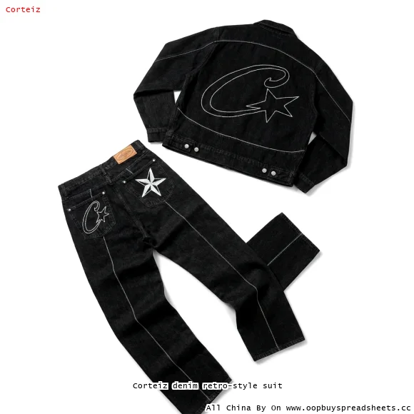 Corteiz denim retro-style suit