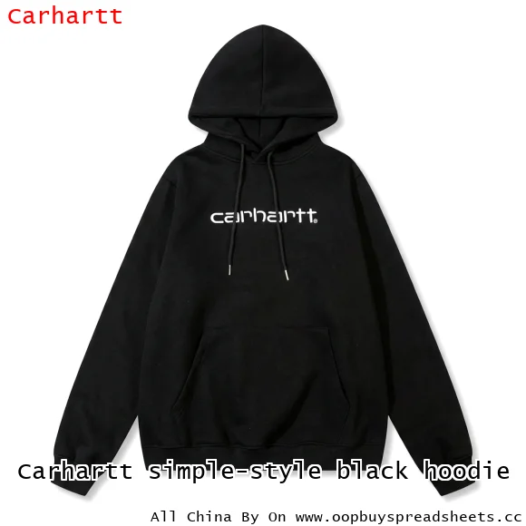 Carhartt simple-style black hoodie