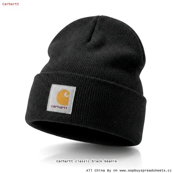 Carhartt classic black beanie