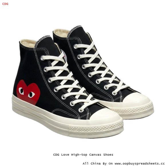 CDG Love High-top Canvas Shoes