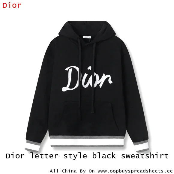 Dior letter-style black sweatshirt