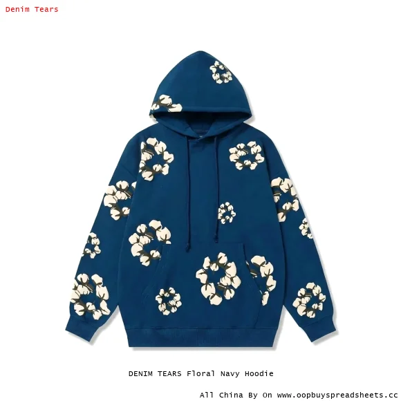 DENIM TEARS Floral Navy Hoodie