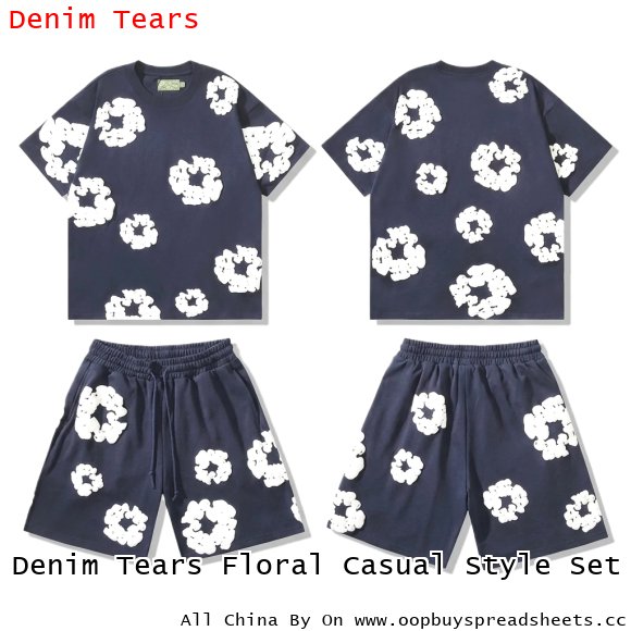 Denim Tears Floral Casual Style Set