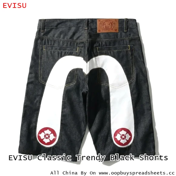 EVISU Classic Trendy Black Shorts