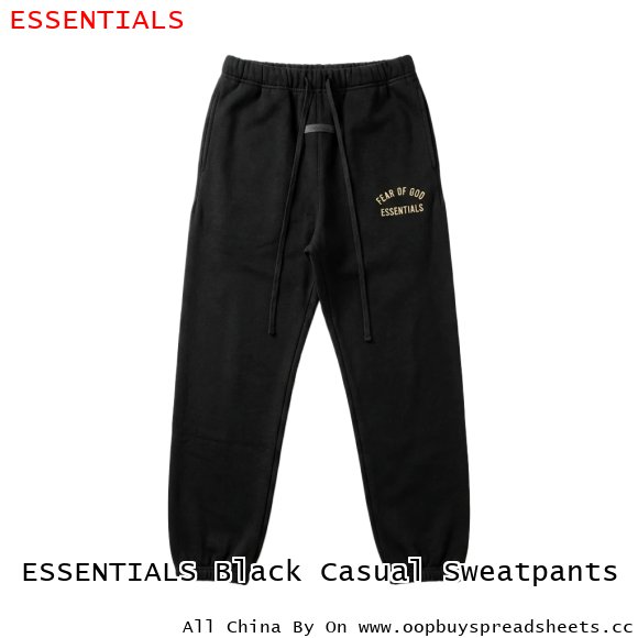 ESSENTIALS Black Casual Sweatpants