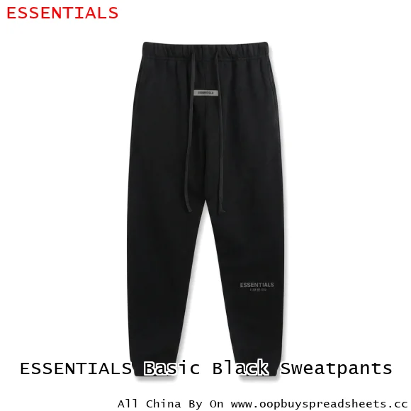 ESSENTIALS Basic Black Sweatpants