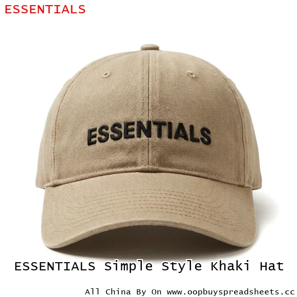 ESSENTIALS Simple Style Khaki Hat
