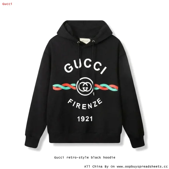 Gucci retro-style black hoodie