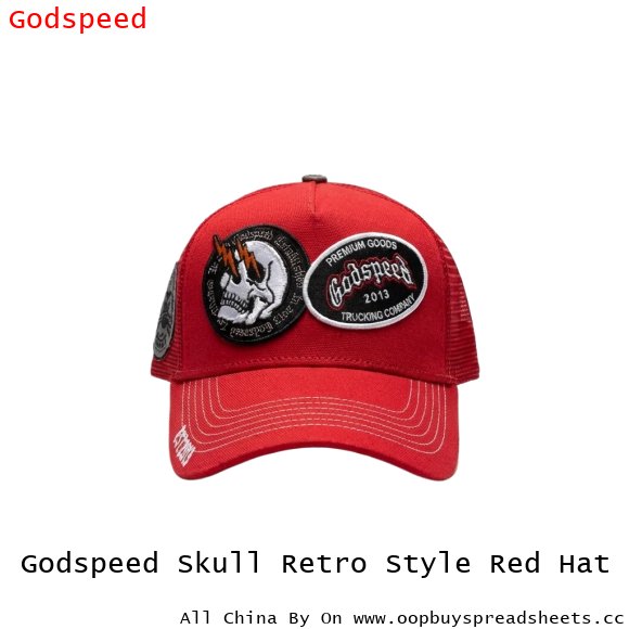 Godspeed Skull Retro Style Red Hat
