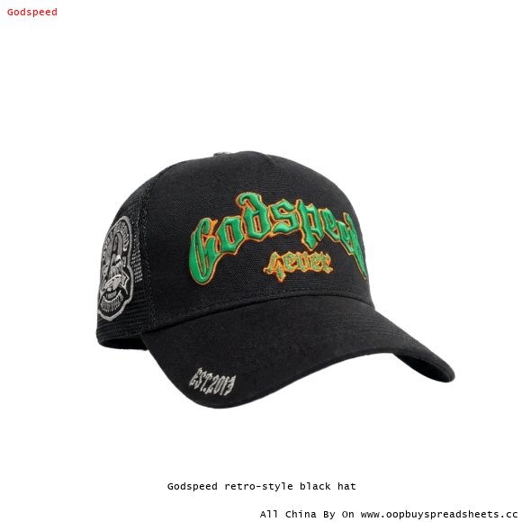 Godspeed retro-style black hat