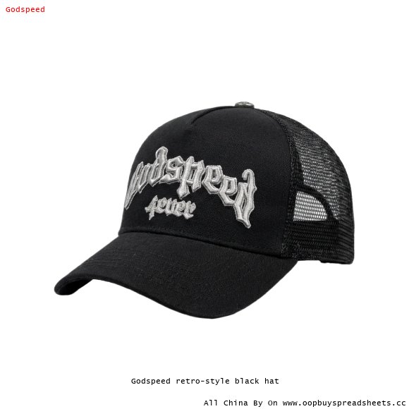 Godspeed retro-style black hat