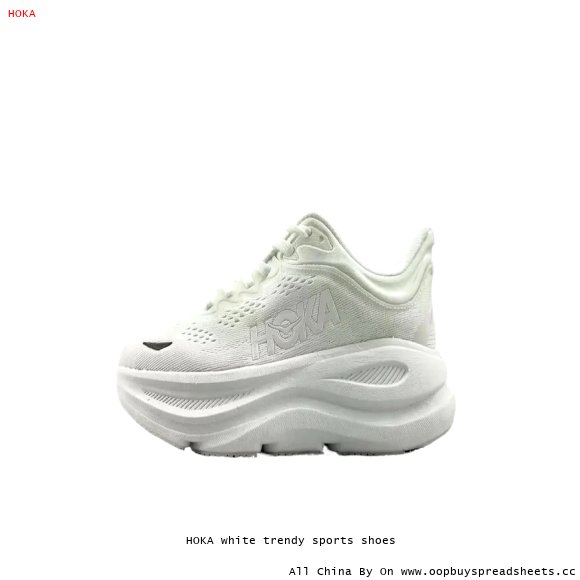 HOKA white trendy sports shoes