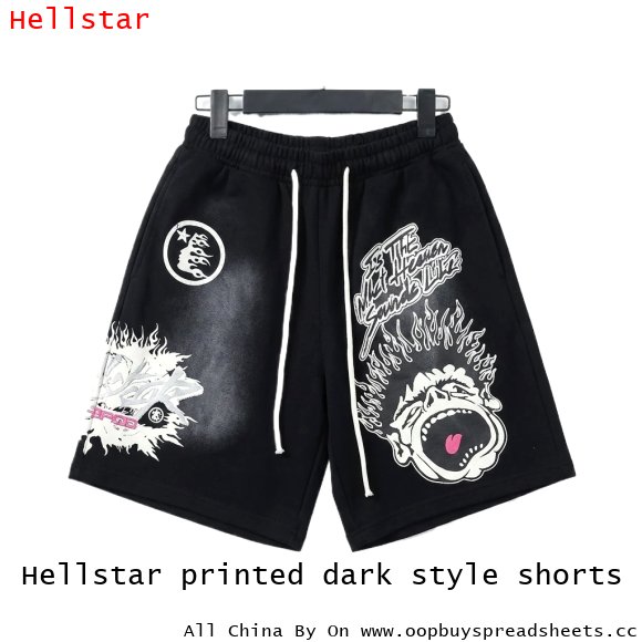 Hellstar printed dark style shorts