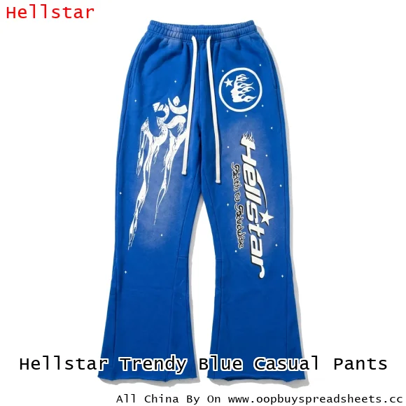 Hellstar Trendy Blue Casual Pants