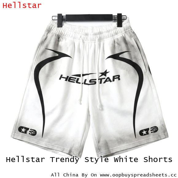 Hellstar Trendy Style White Shorts