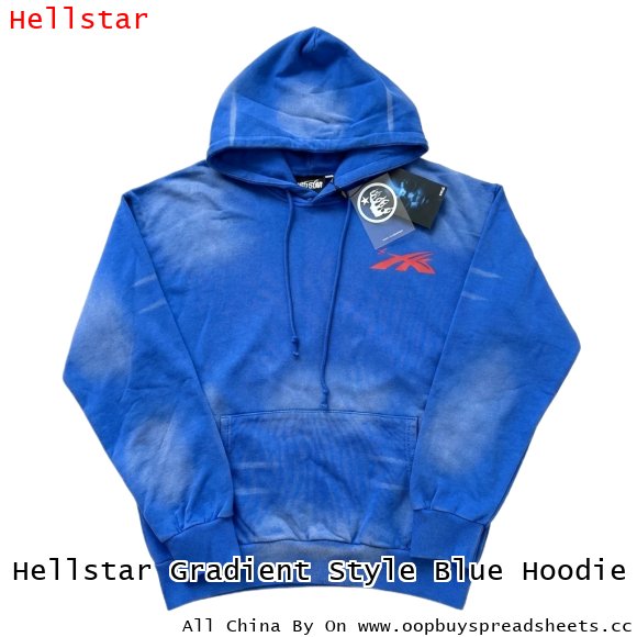 Hellstar Gradient Style Blue Hoodie
