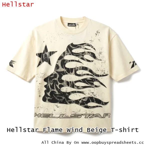 Hellstar Flame Wind Beige T-shirt