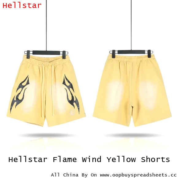Hellstar Flame Wind Yellow Shorts